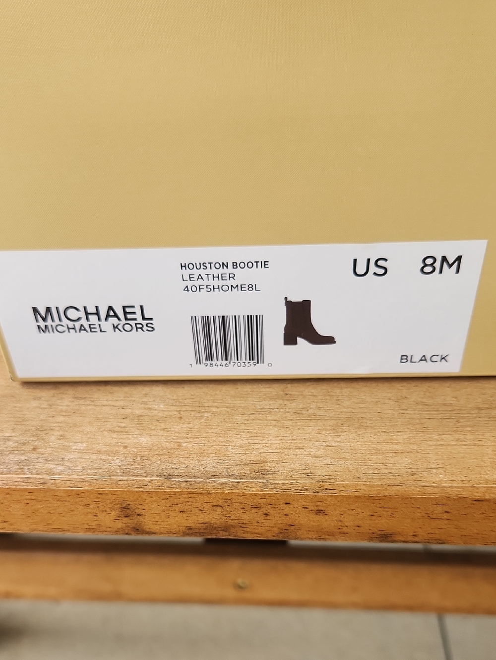 Michael Kors Black Houston Bootie Leather Ankle Boots - Picture 2 of 5